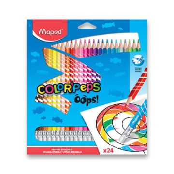 Pastelky MAPED Color´Peps Oops s gumou/24
