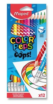 Pastelky MAPED Color´Peps Oops s gumou/12