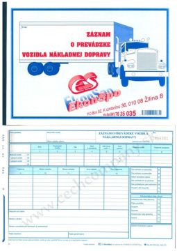 Záznam o prevádzke vozidla nákladnej dopravy