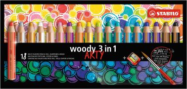 Pastelky STABILO woody 3in1/18 ARTY