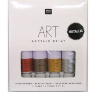 Akrylové farby HOBBY Art Metallic 4x12ml