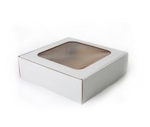 Krabička s okienkom 15x15x3,5cm biela